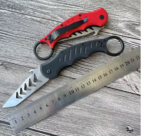 Latest the blade edge is not Sharp ,karambit 440C Blade Training Practice Pocket knife G10 handle Cl