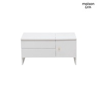 SB Design Square MAISON CO. โต๊ะเครื่องแป้งนั่งพื้น / โต๊ะกลาง รุ่น MIRA สีขาว (80x40x40 ซม.)