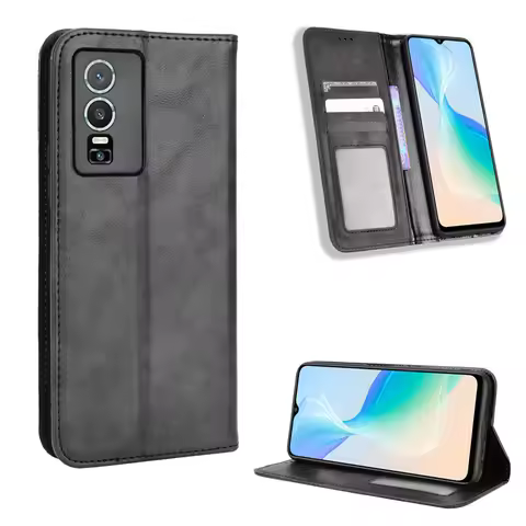 For Vivo Y76 Y76S Y74S 5G Case Luxury Flip PU Leather Wallet Magnetic Adsorption Case For Vivo Y 76 