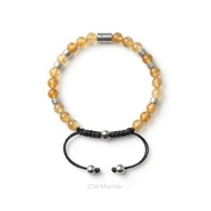 CW Manila - 0RION Adjustable Bracelet - 6mm Citrine Stone with Hematite Spacer