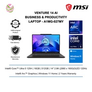 MSI Venture 14 AI A1MG-027MY 14" Laptop Solid Grey (U5-125H AI, 16GB, 512GB, Intel Arc, 14" OLED 2.8