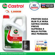 Genuine Mineral Engine Oil Fluid Castrol GTX 10W-30 10W30 O-8307 4L Minyak Hitam Enjin Proton Saga W