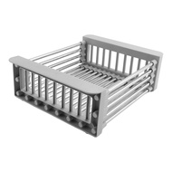 D2Stainless Steel Adjustable Telescopic Kitchen Insert Storage Organizer over Sink Dish Drying Rack