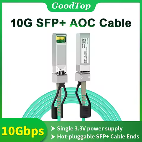 GoodTop 10G SFP+ to SFP+ AOC OM3 5M/7M/10M/20M 10Gb Active Optical SFP Cable(AOC) for Cisco,MikroTik