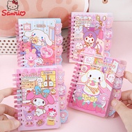 Anime Sanrio Diary Notebook My Melody Hellokitty Kuromi Cinnamoroll Cartoon Student Portable Noteboo