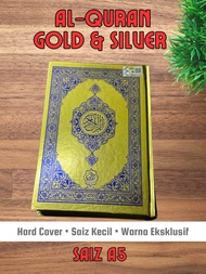 Al QURAN Kulit keemasan & Silver / Kertas Putih SAIZ A5 | Al-Quran Cover Gold Kecil