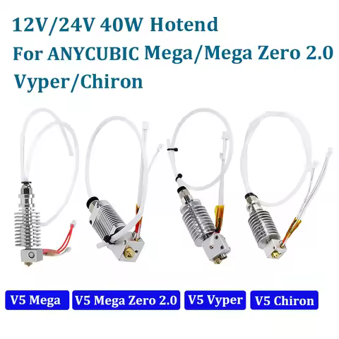 12V 24V 40W Mega Print Head Hot End E3D V5 Hotend Kit For ANYCUBIC Mega Zero 2.0 Chiron Vyper J-Head