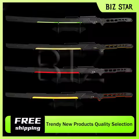 80cm/31.4in Cyberpunk Thermal Energy Hair Light Sword Model Functional Wind Katana Knife With a Shea