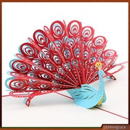 daminglack* Creative Peacock 3D Pop Up Paper Greeting Card Festival Birthday Christmas Gift