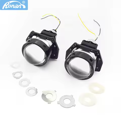 Ronan 58W 3inch Bi LED Lenses Dual Reflector 12V for Hella 3R G5 Retrofit H1 H4 H7 9005/9006 Car Acc
