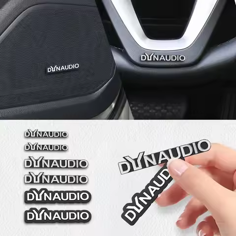 5pcs/10pcs high-quality Metal Dynaudio logo car Hi-Fi Speaker audio Speaker Badge stereo Emblem stic