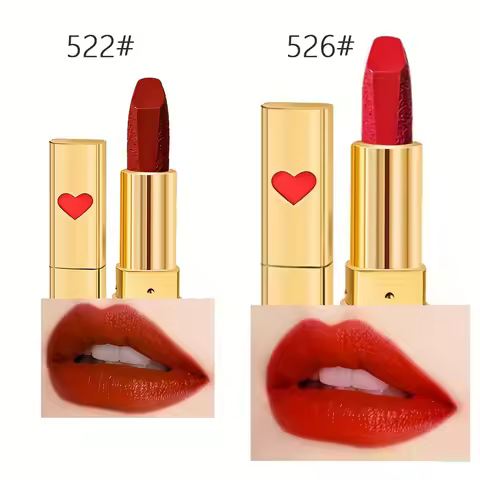 Rose Engraved Lipstick: Moisturizing Waterproof Non-Stick Long-Lasting Non-Fading Color Lip Makeup f