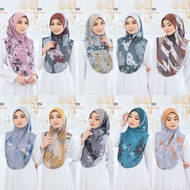 Tudung Sarung Moscrepe ada piping di tepi corak abstarct 5D  ZAIN COLLECTION