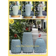 Collection of flower vases with blue atlantic enamel shapes, blue ocean flower vases