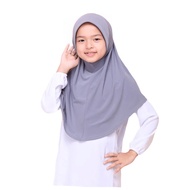 Tudung Pengakap - Tudung Sekolah Awning Scuba Kelabu Pengakap Fast Shipping by TudungSiComel