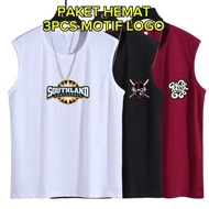 3 PCS MEN'S SAVING PACKAGE MEN'S SINGLET/ DISTRO MEN'S UNDERSHIRT/ 3 PCS SINGLET T-SHIRT/