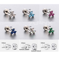 1 Piece Cartilage Earring Stud Helix Piercing 20Gauge Stainless Steel with Zircon