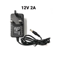 Ready Stock AC To DC 12V 2A/3A UK Power for Led/Modem/Router/CCTV And DC Extension Cable