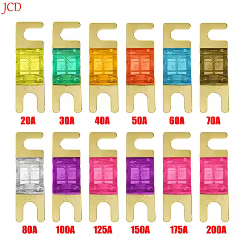 5PC Gold Plated Stud Car Fuses Mini Car Stereo Audio AFS Fuse 20A 30A 40A 50A 60A 70A 80A 100A 125A 