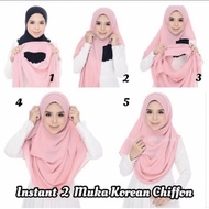 PRE ♥️  Tudung Instant Double Loop 2 Muka