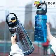 GLENES Sports Water Cup With Straw, With Straw Large Capacity Fitness Drinking Cups, Travel Bottle 1.5L/2L/3L Precise Scale Leak-proof Straw Sports Water Bottle Cycling