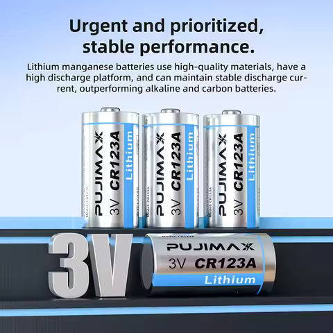 PUJIMAX 12PCS 123 Lithium 3V Arlo Camera Battery CR123A CR17345 DL123A EL123A 123A Disposable Batter