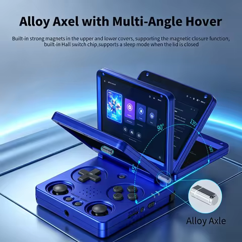 Anbernic RG34XXSP Flip Retro Handheld Game Console 3.4Inch IPS Screen Linux 64bit 3300mAh WIFI Video
