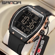 SANDA 6258/in stock Wine Barrel Electronic Watch Alarm Clock Night Light Waterproof Multi functional