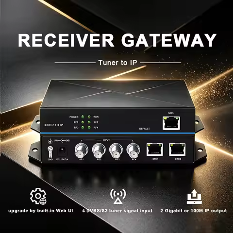 4 Channel Tuner to IP DVB-T2 DVB-C ATSC ISDBT DVB-S/S2 to IP IPTV CATV TV System Digital Receiver Ga
