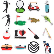 【CW】✢℗┇  Shoe Charms Camping Fishing Croc Decoration Clogs Aceessories  Sandals Decorate Kid Boy Gifts