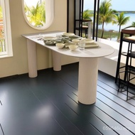 Island Oval Rock Bar Luxury Semi-Household Dining Table Chair Style Table Small Apartment Roman Colu