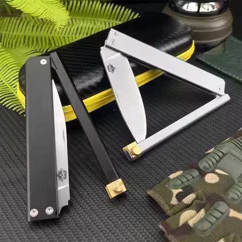 ATROPOS Trapper Folding Pocket Knife - D2 Steel, Aluminum Handle with Box, EDC Tactical Tool for Out