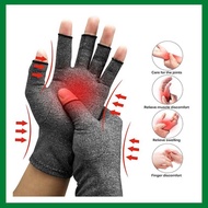 Compression Therapy Glove Open Finger Thumb Half Finger Gloves Wrist Support / Sarung Tangan Terapi 