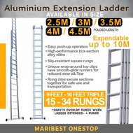 9-16 Feet Triple Extension Telescopic Ladder Heavy Duty Foldable Aluminium Ladder 3 Section 2.5M 3M 