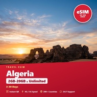 Algeria Travel eSIM 2GB-20GB & Unlimited 3-30 Days Prepaid Data SIM