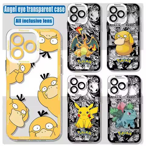 Anime Psyducks Pikachus Phone Case For Xiaomi Redmi Note 13 12 12C 11 10 10C 10s 9 9s 9A 9T 9C 8 7 P