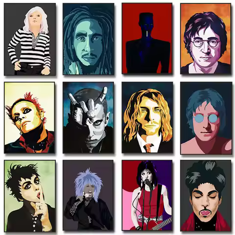 Eminem Keith Flint Billie Joe Armstrong Artist Music Singer Poster Canvas Painting Wall Art Picture 