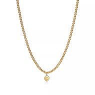 Return to Tiff Heart Tag Bead Necklace in Yellow Gold, Mini 45cm
