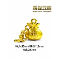 SF铜钱流苏祥云福袋吊坠Fortune Cloud Money-Bag/100%AUTHENTIC 999GOLD(FD033)