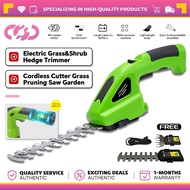 Electric Grass & Shrub Shear 2-in-1 Lithium-ion 7.2V Rechargeable Cordless Hedge Trimmer Weeding She