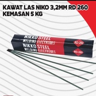 KAWAT LAS NIKKO 3,2 MM RD 260 KEMASAN 5 KG / KAWAT LAS NIKO 3.2MM