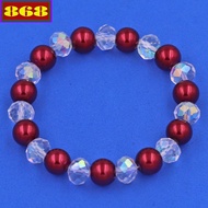 Red bracelet with 8 cups of white crystal CTNTOFLTRG8
