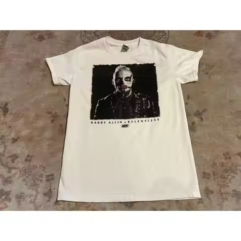 Rare Darby Allin White T Shirt AEW Wrestling Adult Small Relentless