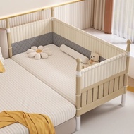 Wood Solid Baby Bed Adjustable Children Bed Splicing Together Kids Bed Frame Thickening Bed Extensio