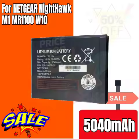 For NETGEAR NightHawk M1 MR1100 W10 Smartphon Rechargeable High Quality New W-10A 5040mAh Replacemen