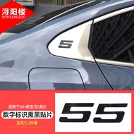 Blackened Acrylic Triangle Number Identifier Stickers for BMW Series 5 I5 24-25 Models Rear Modifica