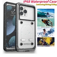 IP68 7-inch Universal HD Waterproof Case For OPPO A17 A57 2022 A96 A36 A76 F1S A7 A5S A3S A5 F9Pro A1K A16k A15 R11S R15 R17 Swinmming Diving Outdoor Clear Shockproof Full Protection Cover