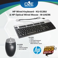 HP KU-0136 & M-UAE96 - Wired Keyboard & Optical Wired Mouse (Refurbished)