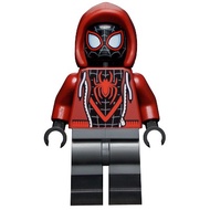 Original Lego Marvel Super Heroes - Spider-Man (Miles Morales) Dark Red Hood 76171 76178 Minifigure 