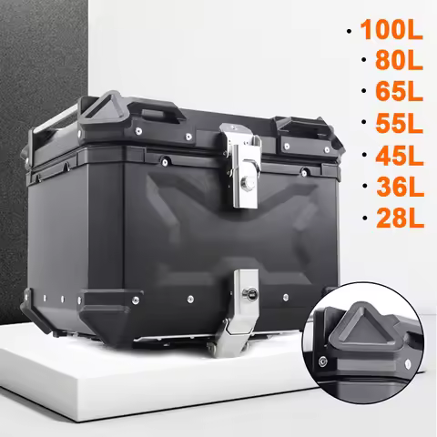 45L 55L 65L 80L 100L Motorcycle Aluminum Top Case Large Capacity Motorcycle Rear Trunk Universal Lug